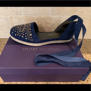 STUART WEITZMAN Couscous Sued Espadrille, Size 9